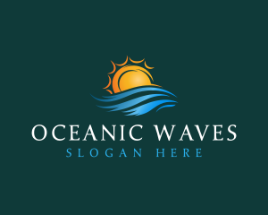 Sea Wave Sun logo design