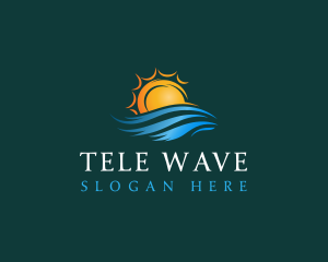 Sea Wave Sun logo design