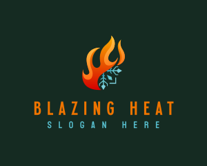 HVAC Cold Heating logo design