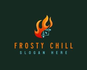 HVAC Cold Heating logo design