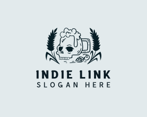 Hipster Beer Skull logo
