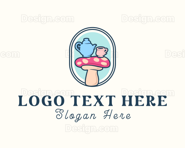 Teapot Cup Mushroom Logo