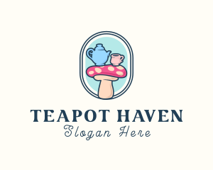 Teapot Cup Mushroom  logo design