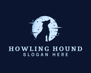 Moonlight Wolf Howl logo design