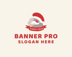 Smiling Santa Banner logo design