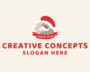 Smiling Santa Banner logo design