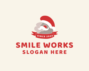 Smiling Santa Banner logo design