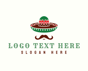 Mustache Mexican Hat logo