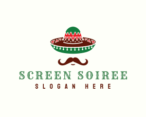 Mustache Mexican Hat logo design