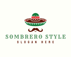 Mustache Mexican Hat logo design