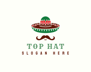 Mustache Mexican Hat logo design