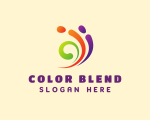 Colorful Swirl Paint logo design