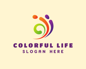 Colorful Swirl Paint logo design