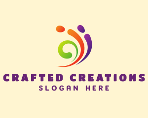 Colorful Swirl Paint logo design