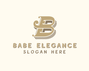 Vintage Feminine Boutique Letter B logo design