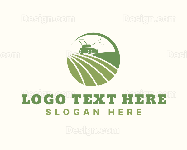 Farm Grass Lawn Mower Logo