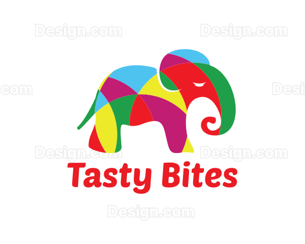 Bright Colorful Elephant Logo