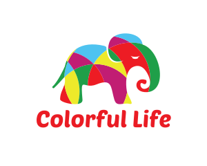 Bright Colorful Elephant  logo design