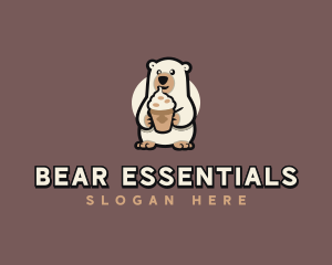 Bear Sundae Dessert logo design