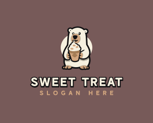 Bear Sundae Dessert logo design