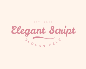 Pink Script Wordmark logo design