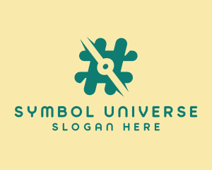 Digital Hashtag Symbol logo