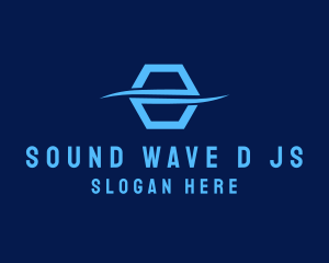 Split Hexagon Wave logo design