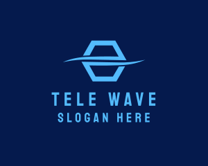 Split Hexagon Wave logo design