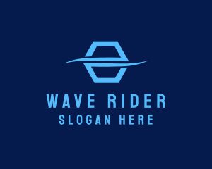 Split Hexagon Wave logo design