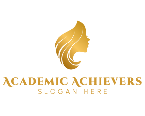 Gold Woman Hair logo