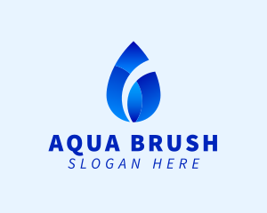 Gradient Water Droplet logo design