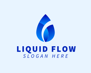 Gradient Water Droplet logo design