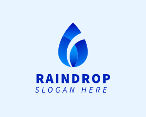 Gradient Water Droplet logo design