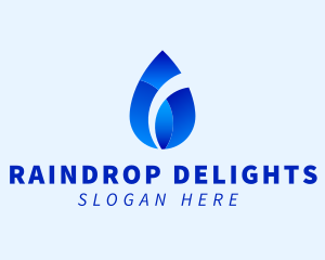 Gradient Water Droplet logo design