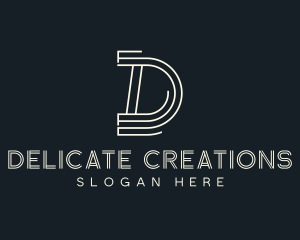 Simple Lines Letter D logo design