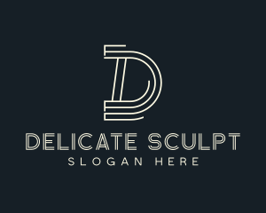 Simple Lines Letter D logo design