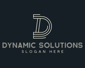 Simple Lines Letter D logo design