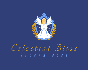 Religious Angel Shield logo design