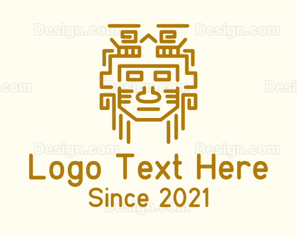 Mayan Warrior Mask Logo