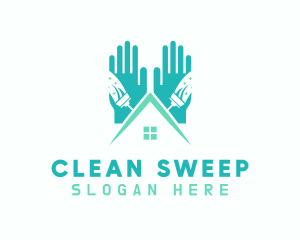 House Gloves Cleaning logo design