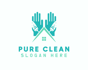 House Gloves Cleaning logo design