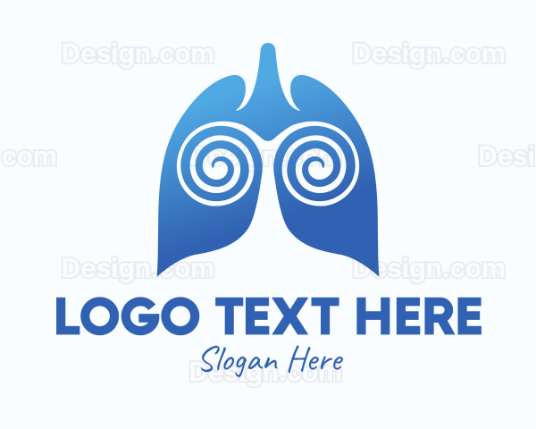 Blue Swirly Respiratory Lungs Logo