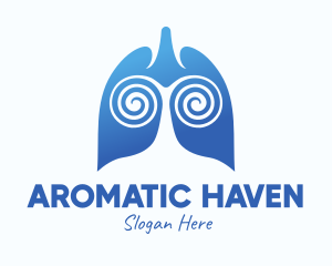 Blue Swirly Respiratory Lungs logo