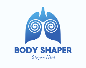 Blue Swirly Respiratory Lungs logo design