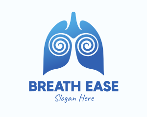 Blue Swirly Respiratory Lungs logo design