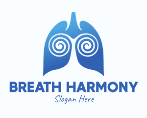 Blue Swirly Respiratory Lungs logo