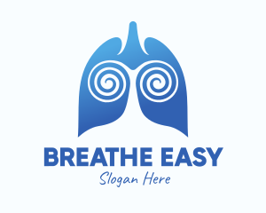 Blue Swirly Respiratory Lungs logo design