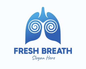 Blue Swirly Respiratory Lungs logo design