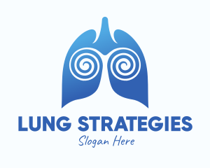 Blue Swirly Respiratory Lungs logo