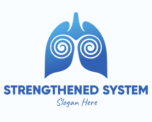 Blue Swirly Respiratory Lungs logo design